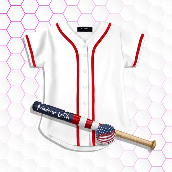 Women's Baseball Button Down Jersey College Sports Team Uniforms Size S to 2XL Short Sleeve Athletic Sports Tee Shirts Made in USA
