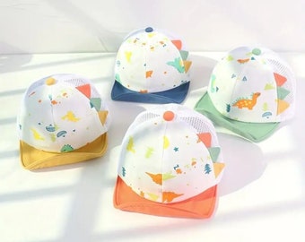 Kids Toddler Dinosaur Mesh Baseball Summer Cap for Outdoor Activities, Breathable summer hats for Boys  and Girls