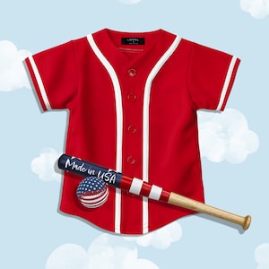 Kids & Youth Baseball Button Down Jersey League Sports Team Uniforms Size 6 Month to 10 Years Short Sleeve Athletic Shirts Made in USA