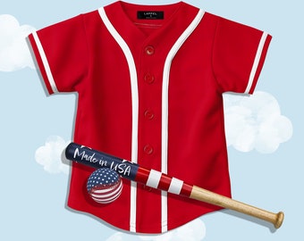 Kinderen en jongeren Baseball button-down jersey League Sports Teamuniformen Maat: 6 maanden tot 10 jaar atletische shirts met korte mouwen Made in USA