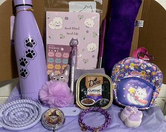 Gorgeous Cat Lovers’ Purple Themed Gift Box Hamper Cat themed Gifts Crazy Cat Lover Gift Box Present for Cat Lover Gift 2024