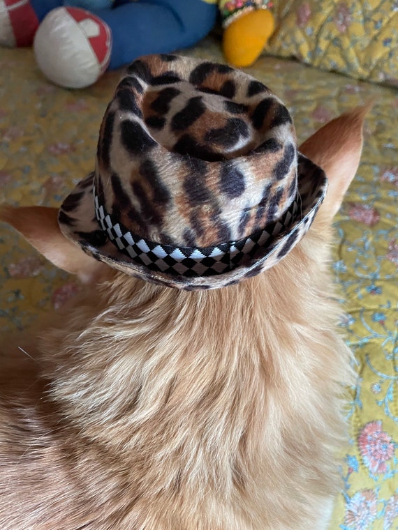Cat Dog Hat Plush Fedora Hat Animal Print Cute Cool - Etsy