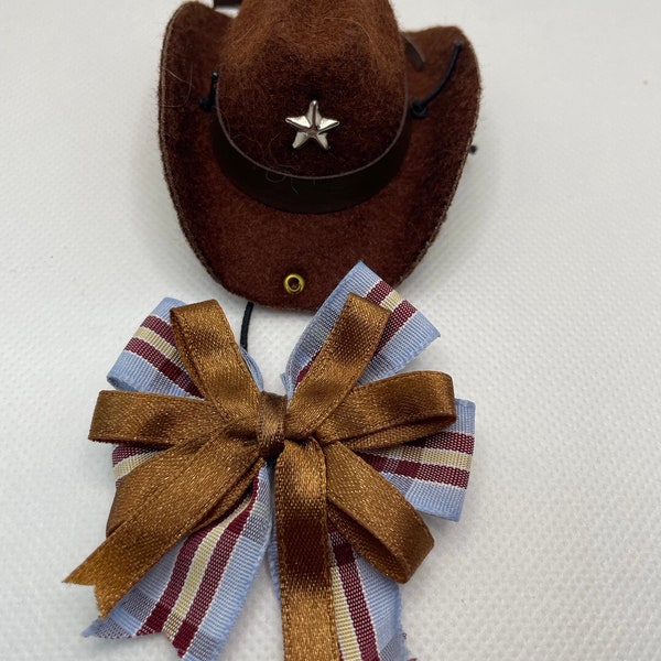 Mignon petit chapeau de cowboy de cochon d’Inde et ensemble de cravate - Chapeau pour chooks, perroquets, rats de compagnie, furets, lézards, serpents, lapins, coqs, etc.