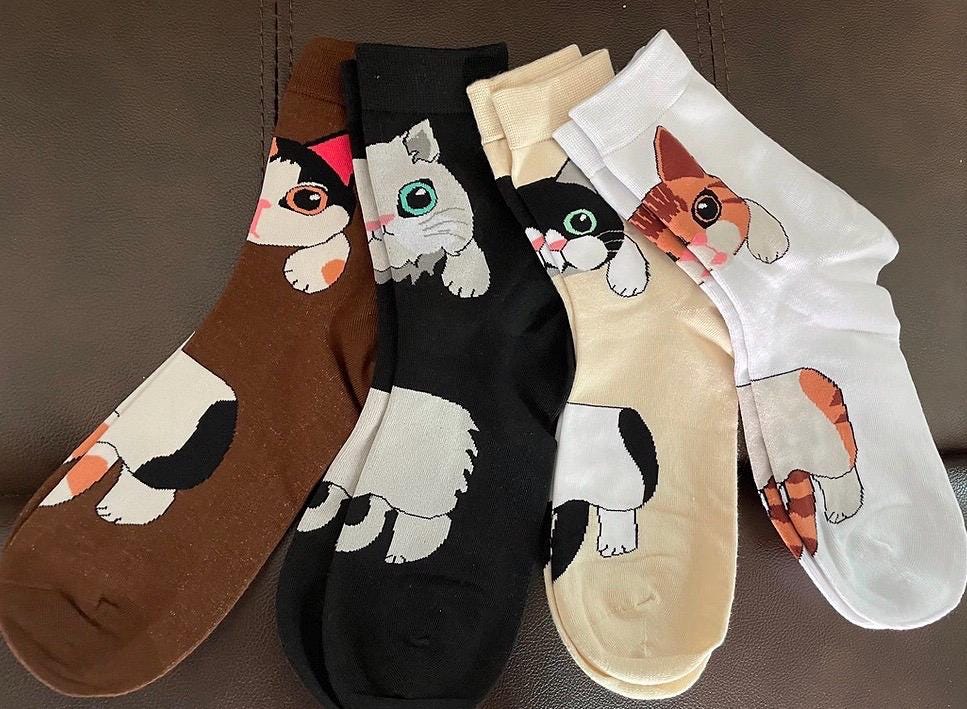 Calzini Soffici Per Gatti - Divertenti E Antiscivolo, Regalo Perfetto Per Amanti Dei Gatti, In Pile Caldo Per L'inverno - Foto 11