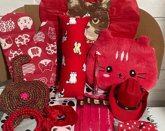 Magnifique coffret cadeau rouge pour les amoureux des chats Cadeaux sur le thème des chats Coffret cadeau pour amoureux des chats Cadeau pour amoureux des chats 2024