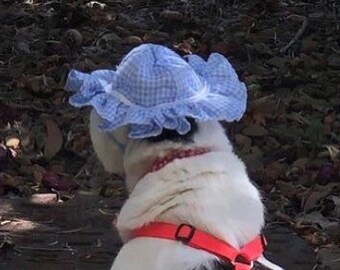 Adorable Cat Dog Gingham Sun Hat Summer Handmade