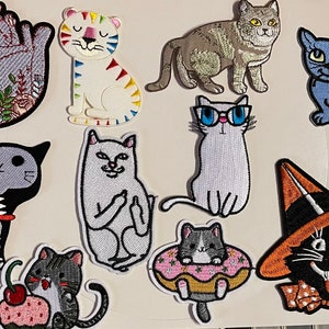 Süßer Katzen Flicken, Patch für Jacken, Katzen Patch, Katzen Aufnäher, Patch für Jacken, Patches zum Aufnähen.