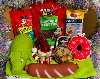 Dog Christmas Gift Box Treat Box Goodie Box present for Large Dog Present for Puppy Woof Christmas 2023