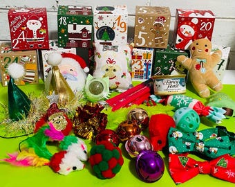 Calendario de Adviento de Navidad para Gatos y Gatitos Increíble, 24 días, 24 cajas apilables, juguetes para gatos, golosinas para gatos, accesorios para gatos 2026