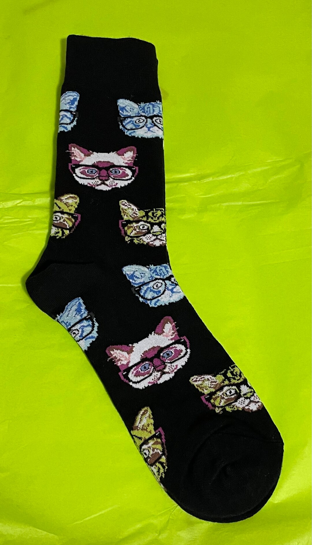 Mens Cat Socks Etsy