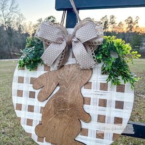 Easter door hanger, bunny, rabbit, Easter porch sign, egg door hanger, spring door hanger, door hanger, Easter bunny door hanger, porch sign