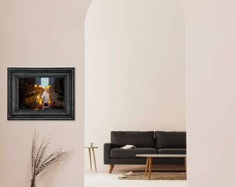 Abstract #15: Rain on City Window - Hand Mounted/Matted Photographic Print-Fast & Free US Shipping!