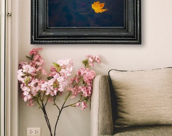 Fall Leaf on Water - Hand Matted Photographic Print -Fast & Free US Shipping!