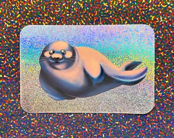 SEAL Glittery Pixie Dust 2.25"x3.25" Glossy Animal Sticker