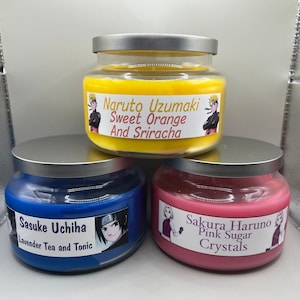 Trio Pack - Team 7- 3 9.5oz Scented Candles. Sweet Orange & Sriracha, Lavender Tea and Tonic, and Pink Sugar Crystals.
