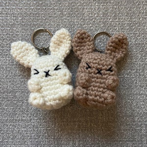 Crochet Mini Bunny Keychain, Handmade Keychain Cute Bunny