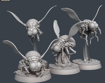 Moscas gigantes / Miniaturas STL / Impresiones 3D de 12k / Miniaturas de mesa / 32 mm