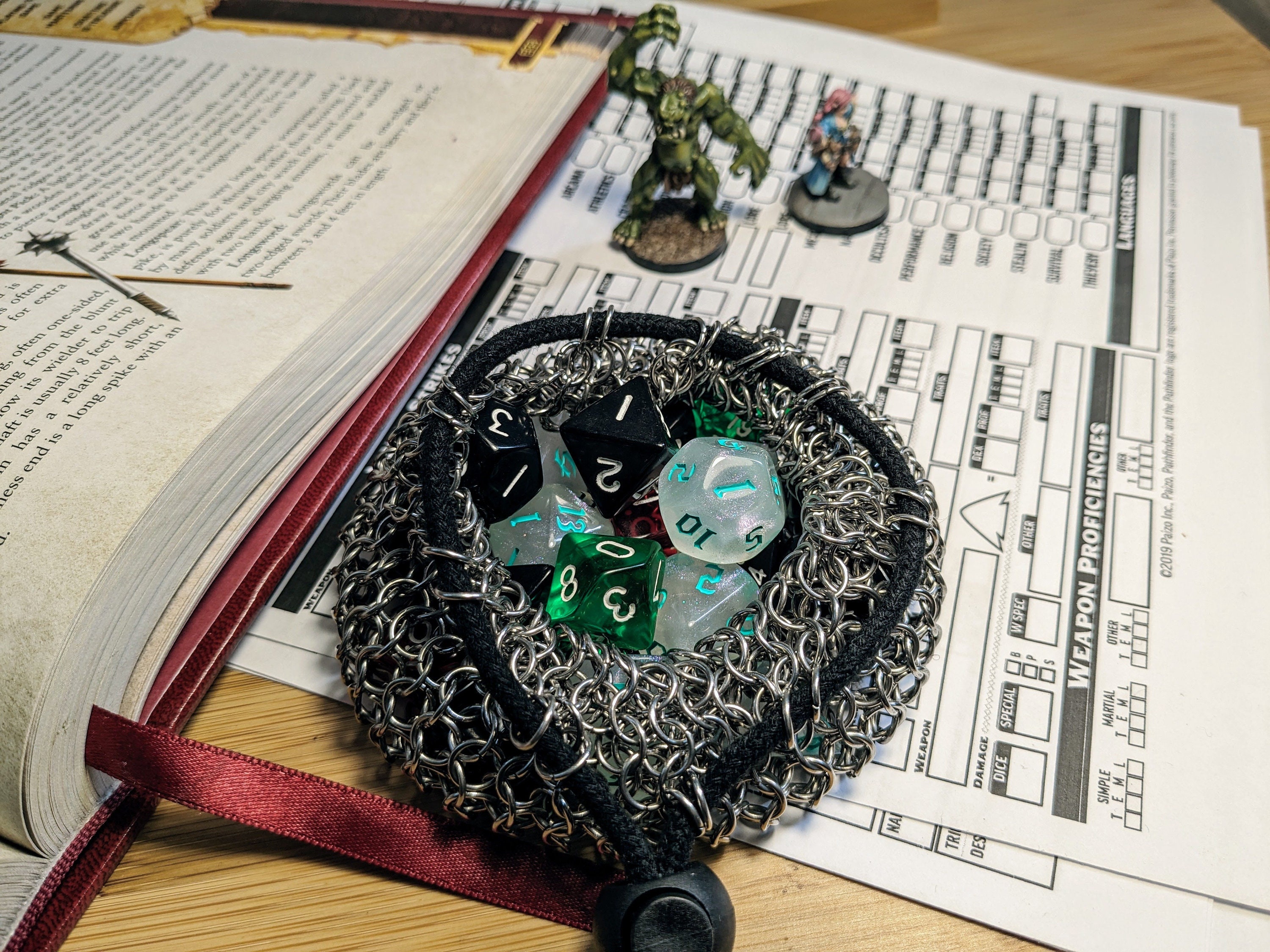 Borsa Portadadi In Acciaio Inossidabile Con Coulisse | Sacchetto Metallico Per Dadi Da Gioco D&D, Dungeons And Dragons