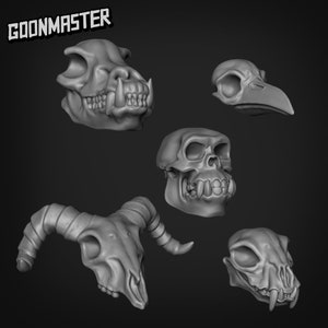 Animal Skull Pack | Goon Master Games | 12k 3D prints | Tabletop Miniatures |