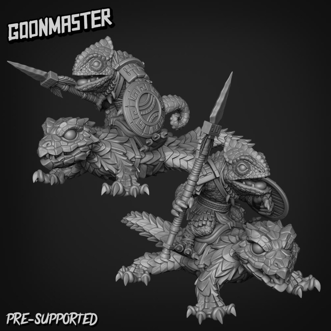 Armadillo Lizard Cavalry | Goon Master Games | 12k 3D Prints | Tabletop ...