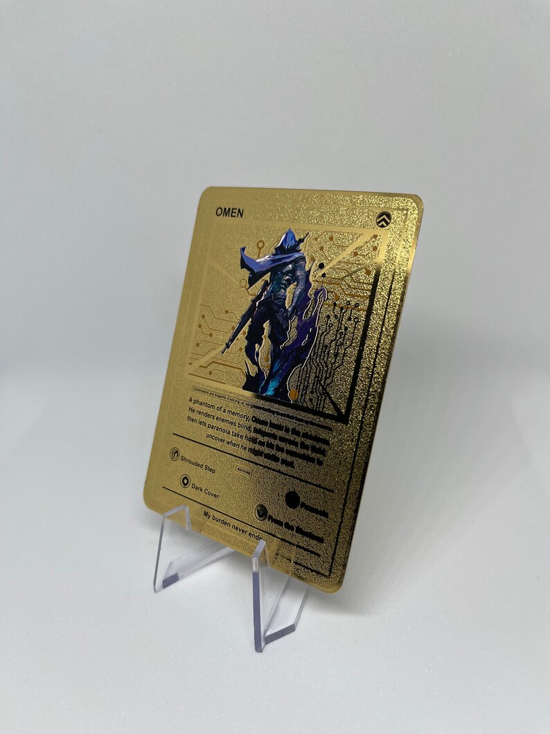 Valorant Omen Shiny Gold Metal Card Valorant Agent Gaming - Etsy