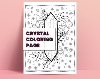 Crystal Gemstone Coloring Page: Floral Rope Border (PNG, PDF, JPEG)