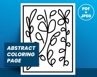 Abstract Coloring Page, Procreate Color-in Template