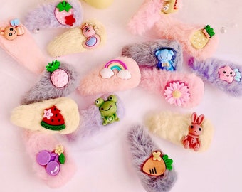 Furry Kawaii Hair Clips | Surprise 3 Pack