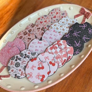 Bow Car Coasters Collection – 9 Cute Girly Styles! | Neoprene Cup Holder Coaster Set | Coquette Car Accessories | Pink, Cherry, Bear Aesthet