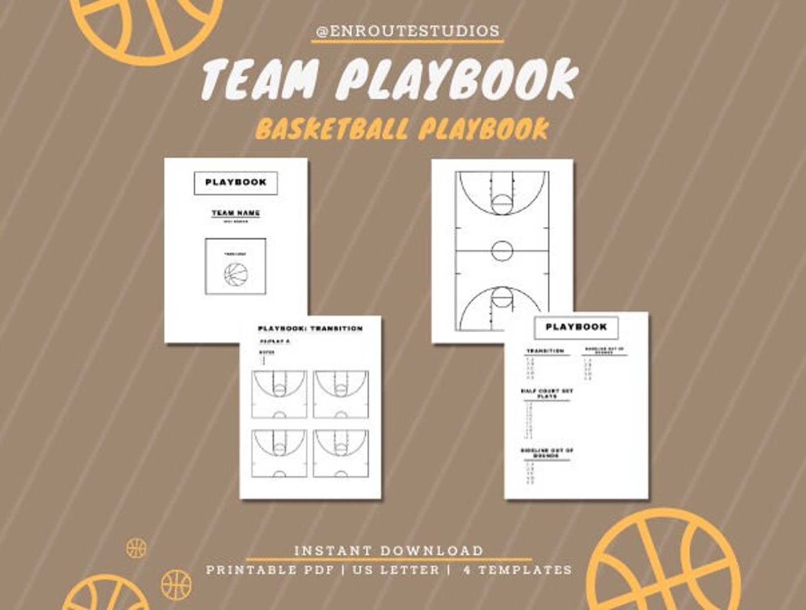 Printable Basketball Playbook, Blank Basketball Diagrams, Blank Half ...