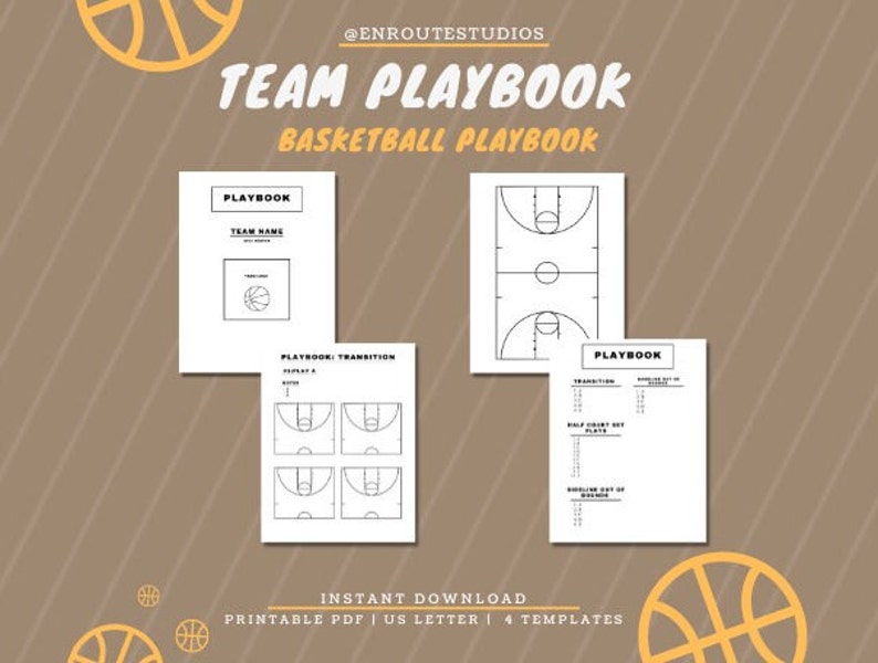 Printable Basketball Playbook, Blank Basketball Diagrams, Blank Half ...