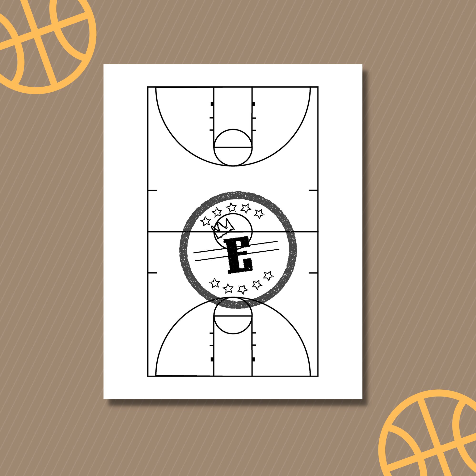 Printable Basketball Playbook, Blank Basketball Diagrams, Blank Half ...