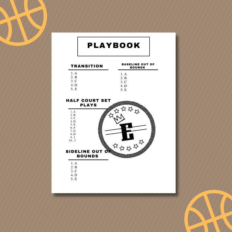 Printable Basketball Playbook, Blank Basketball Diagrams, Blank Half ...