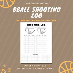 Printable Basketball Log, Basketball Jump Shooting Tracker, Daily ...