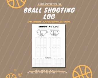 Printable Basketball Log, Basketball Shooting Tracker, Daily Workout ...