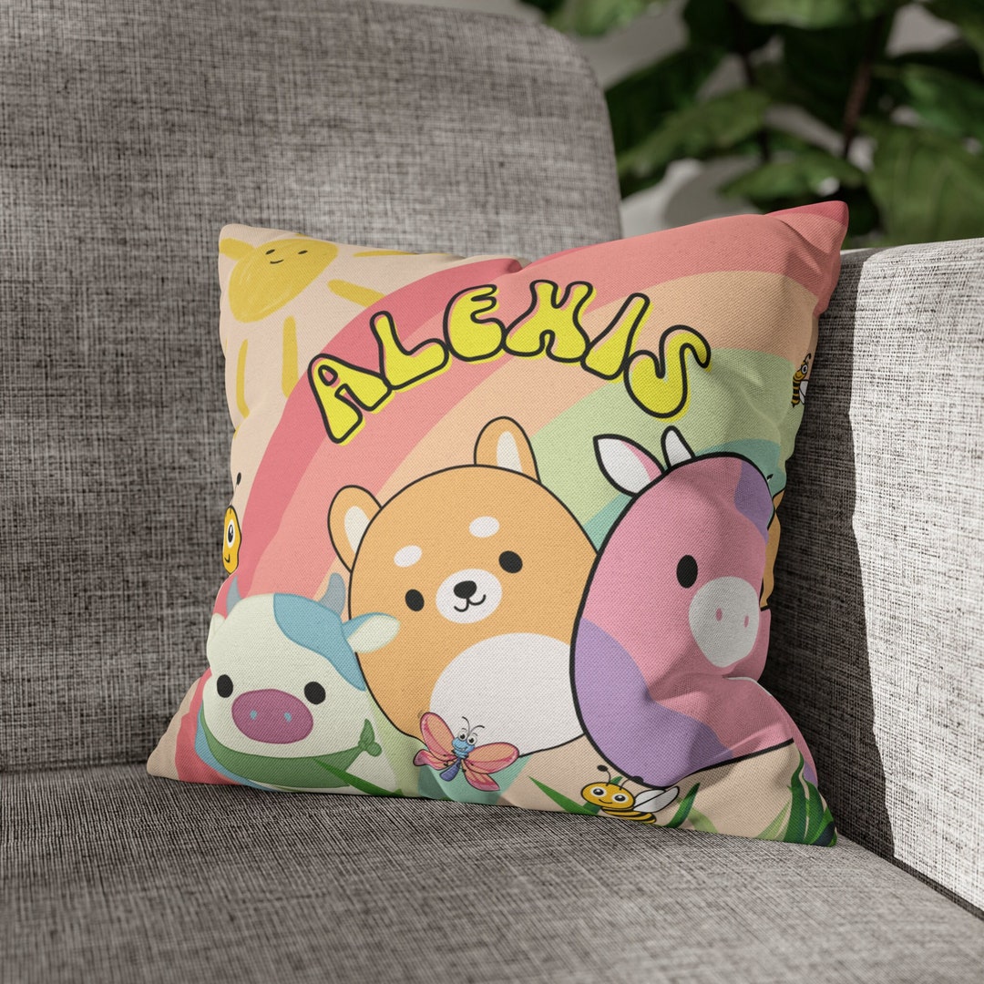 Personalized Squishmallow Pillow Case, Custom Name Pillow Cover