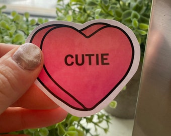 Ombre "Cutie" Candy Heart Sticker