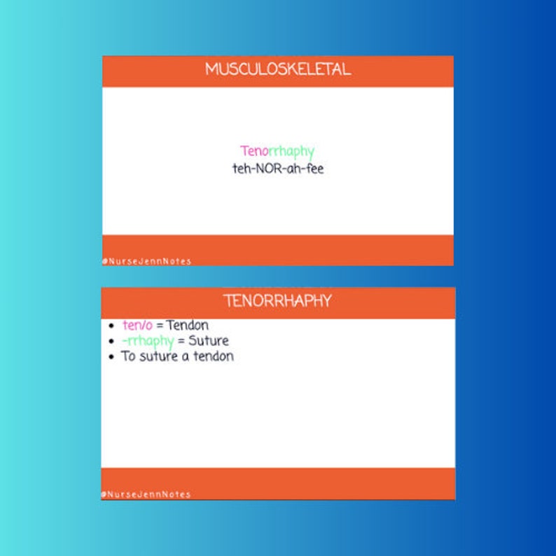 Medical Terminology Flashcards: Musculoskeletal System image 2