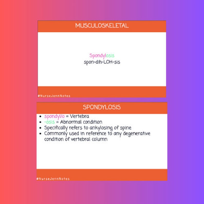 Medical Terminology Flashcards: Musculoskeletal System image 3