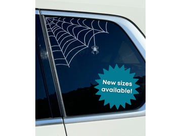Spiderweb with Spider Car Window Vinyl Sticker Decal Weatherproof Goth Spooky Halloween