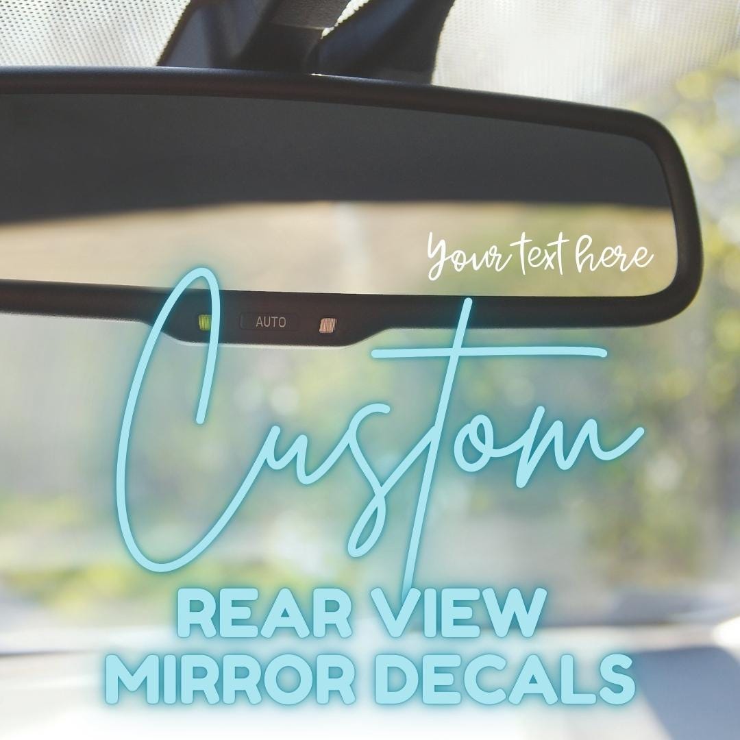 Custom Text Personalized Rear View Mirror Sticker Decal - Etsy