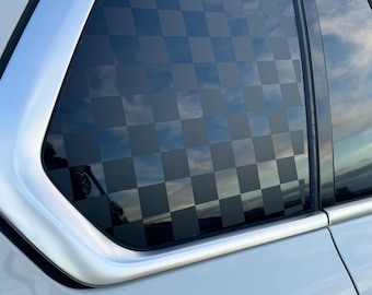 Checkerboard Check Pattern Full Coverage Car Window Decal, Vinyl Decal Sticker, Rear Window Decal, Car Accessories