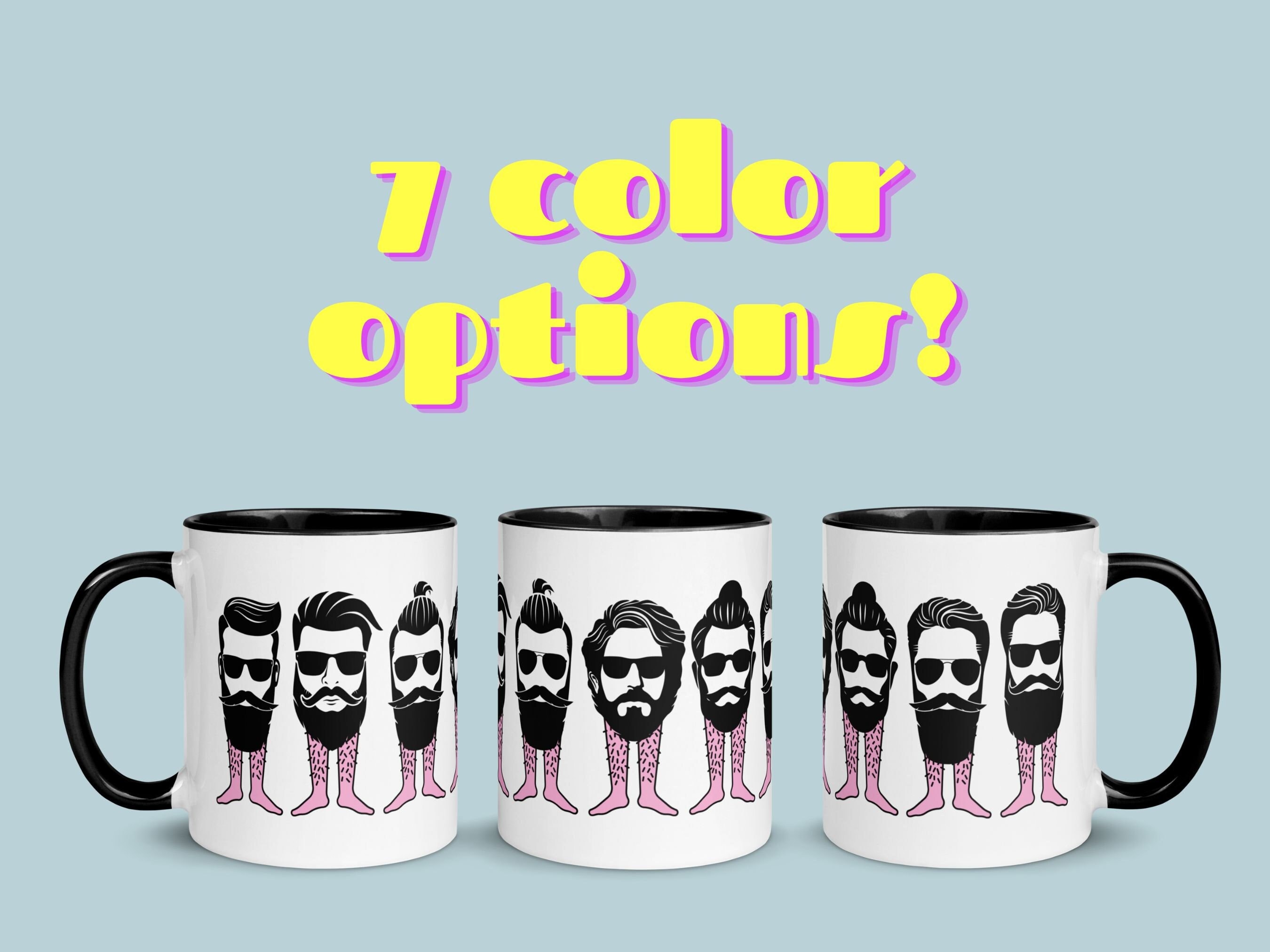 Funny Weird Beards and Man Buns Coffee Mugs. Silly Manly Men With Hairy ...