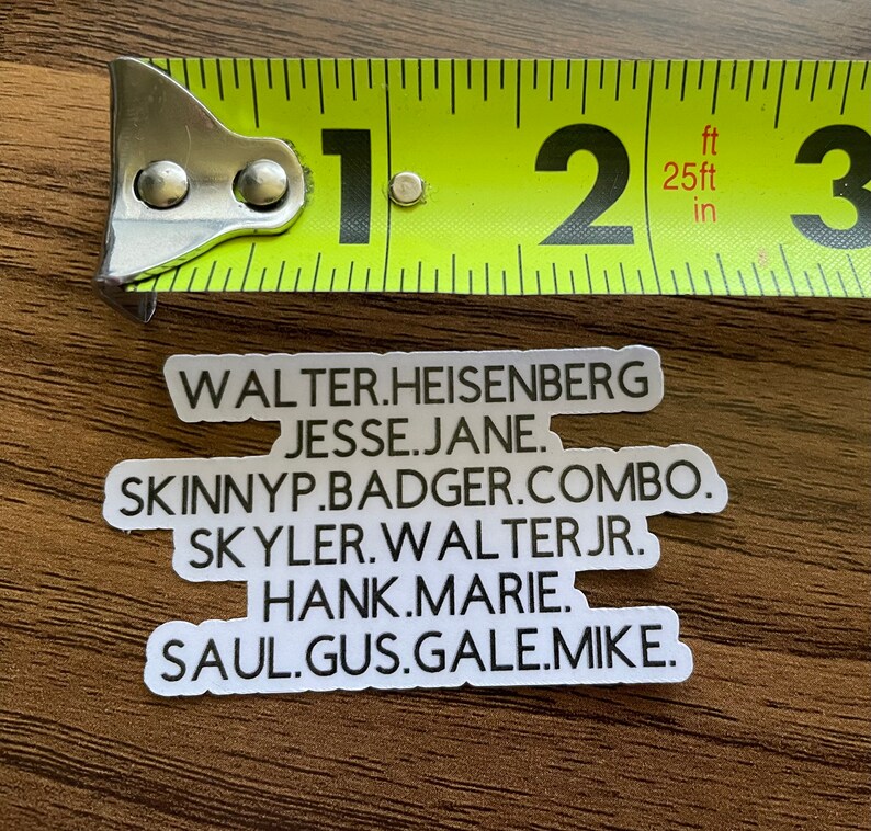 Breaking Bad Name Sticker Etsy