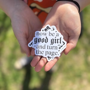 Now be a good girl and turn the page sticker| hot sticker| good girl sticker