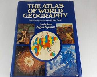 Der Atlas der Weltgeographie Einführung von Magnus Magnusson 1977 Illus HCDJ