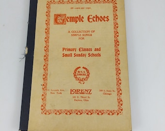 Temple Echoes Collection Of Simple Songs Song Book 1924 Edmund Lorenz