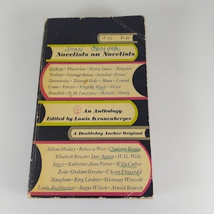 Novelists on Novelists An Anthology Louis Kronenberger 1962 Anchor Doubleday PB