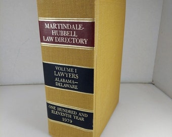 Martindale Hubbell Law Directory Volume I Lawyers Alabama-Delaware 1979 HC