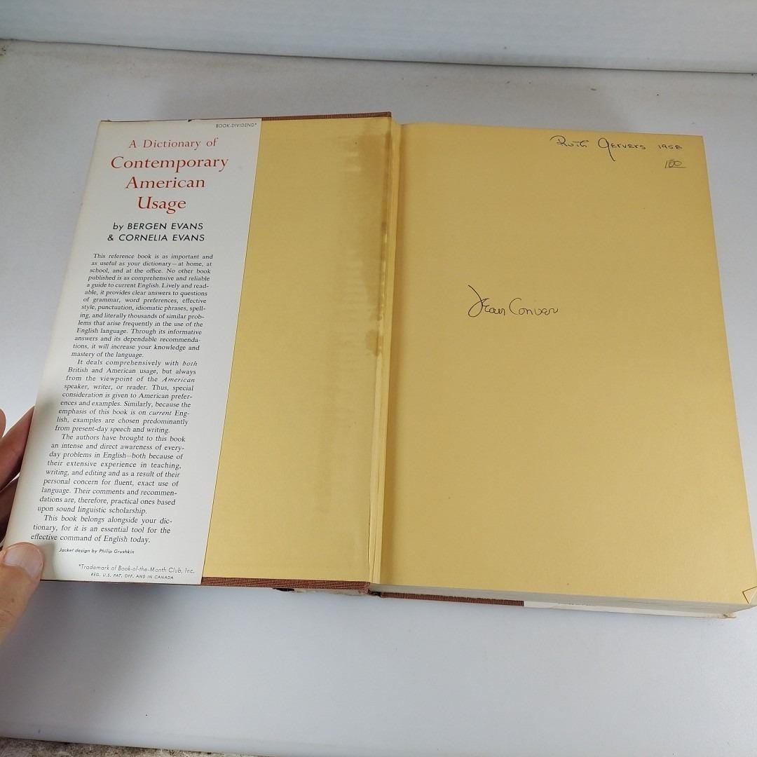 A Dictionary of Contemporary American Usage Bergen & Cornelia